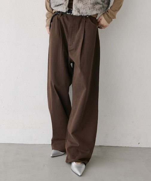 コットンツイルストレートパンツ