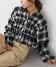 【WEB限定】先染めビエラ起毛チェックシャーリングシャツ