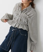 【WEB限定】先染めビエラ起毛チェックシャーリングシャツ