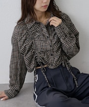 【WEB限定】シアービエラチェックフロントシャーリングシャツ