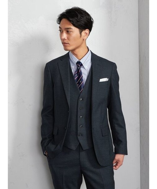 ブリティッシュジャケット【セットアップ】バーズアイ　ブラウン/ネイビー