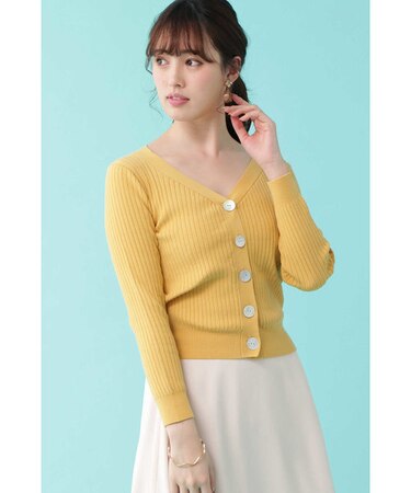 ◆シンプルリブカーディガン