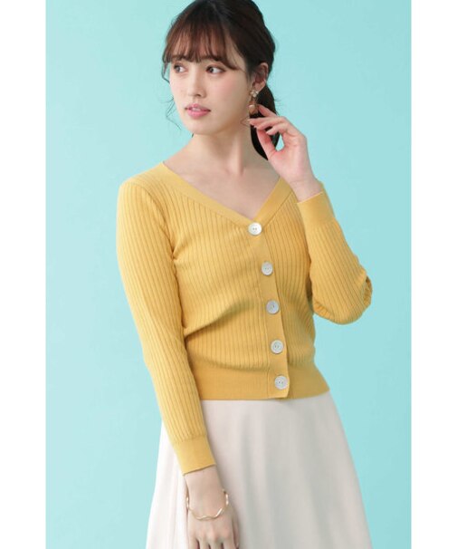 ◆シンプルリブカーディガン