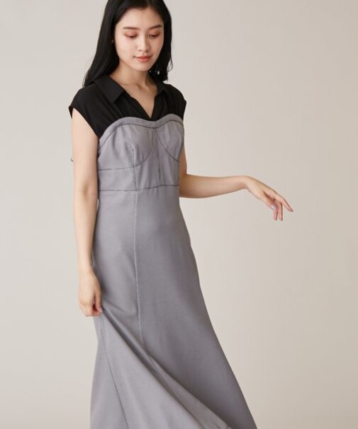 シャツドッキングベアワンピース