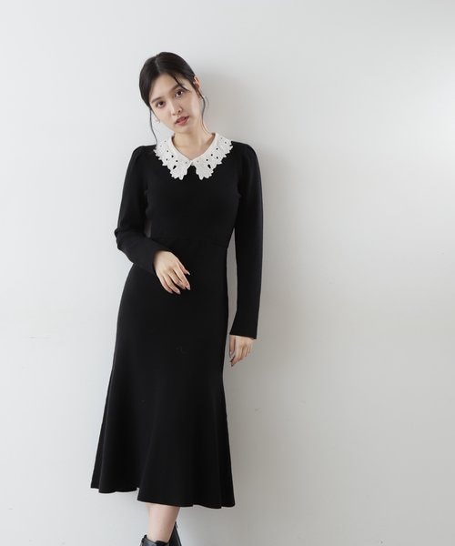 MIUMIU襟エンブロイダリーワンピース22SS MIU MIU - 【美品】MIUMIU 長袖 襟付きシフォンシャツワンピース 星