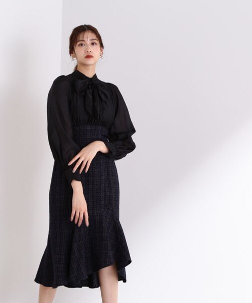 ブラウスドッキングマーメイドワンピース