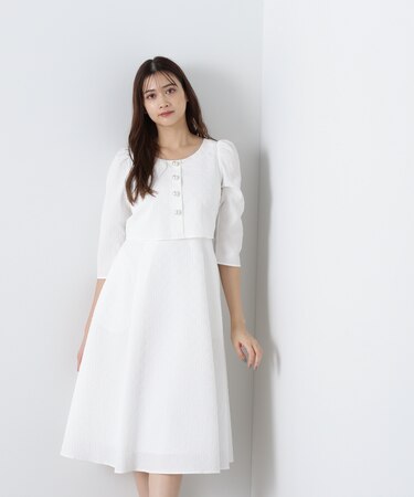 レイヤード風フクレジャガードワンピース