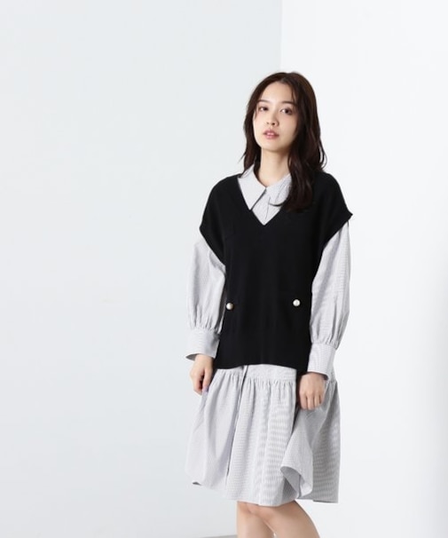 ベストシャツワンピースセット　WEB限定カラー：ブラック