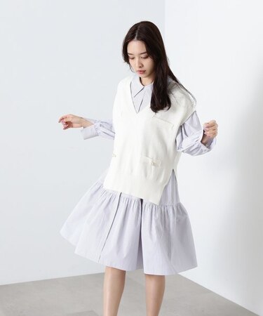 ベストシャツワンピースセット　WEB限定カラー：ブラック