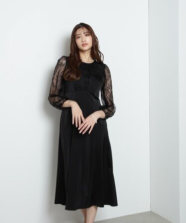 デコルテレースマーメイドワンピース