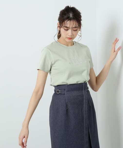 シシュウロゴTシャツ　WEB限定カラー：バイカラー　ラベンダー