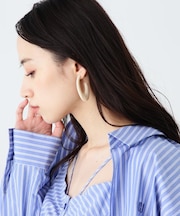 マーブルラウンドピアス