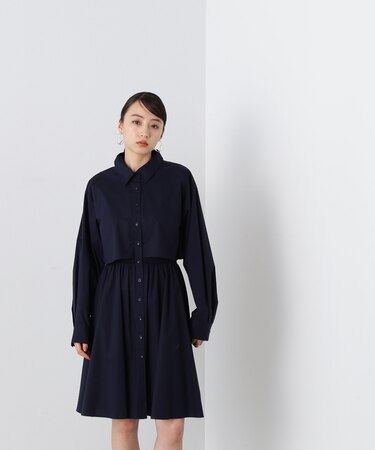 レイヤードミニシャツワンピース