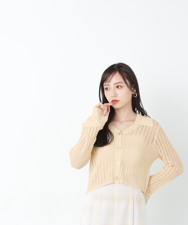 メッシュエリツキカーデトップス