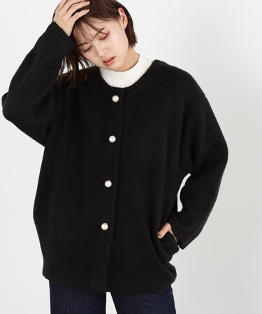 パールボタンニットコーディガン