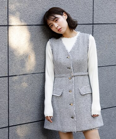 ツイードセットアップベスト