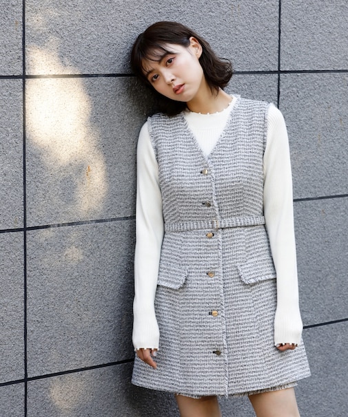 ツイードセットアップベスト