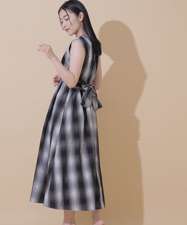 ◆モノトーンBIGチェックワンピース