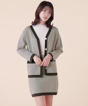 ◆ロングカーデ×ミニスカート　セットアップ
