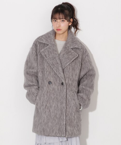 シャギー・ツィード素材バリエーションミドル丈コート シャギー・ツィード素材バリエーションミドル丈コート｜ジルバイジル