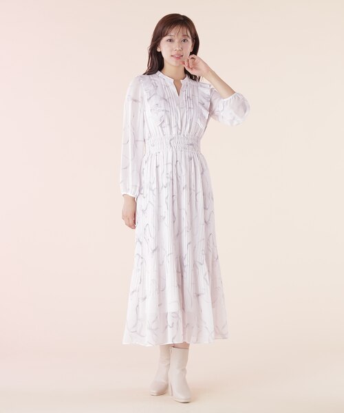 JILL by JILL STUART リボンプリントプリーツワンピース ◇＜リボンシリーズ＞リボンプリントプリーツワンピース