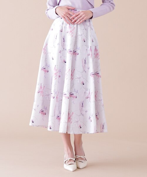 ◎新品◎ジルバイジルスチュアート　ヴィンテージ風　花柄　ミモレ丈　Ｓ ビッグシアーフラワープリントワンピース(504903516) | ジル