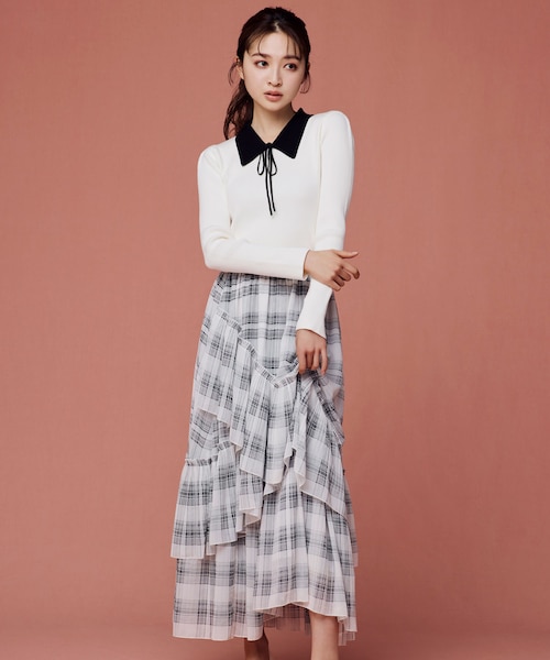 シアーランダムチェックプリーツスカート｜ジルバイジルスチュアートの
