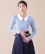 衿付きリブニット