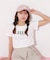 ショート丈刺繍ロゴTシャツオーガニックコットン