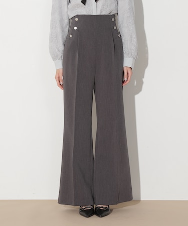 ボタンセミフレア美脚パンツ