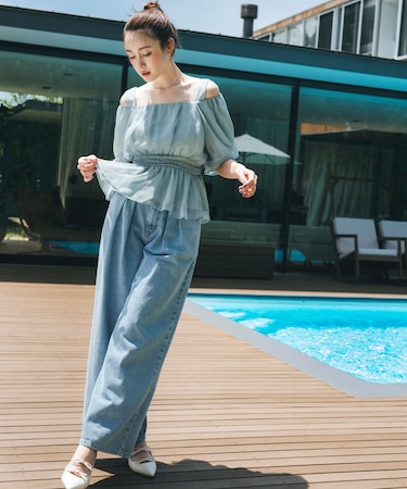 EDWINコラボ タックワイドパンツ