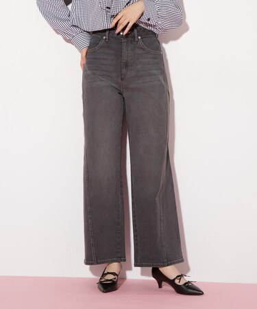 ハイウエストストレートデニムパンツ
