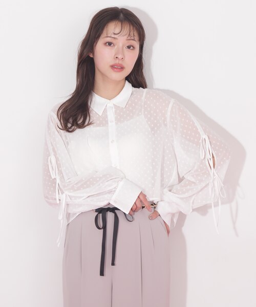 ジル バイ ジル スチュアート（JILL by JILL STUART）/バックギャザーシアーシャツ バックギャザーシアーシャツ｜ジルバイジルスチュアートの通販｜&mall