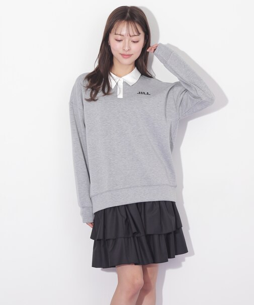 ポロ衿スウェットフリルミニセットアップ