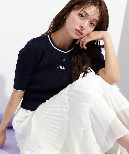 半袖ジャガードニット