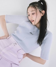 半袖ジャガードニット