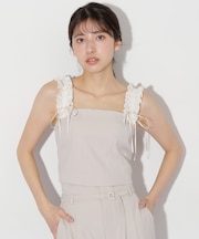 〈セットアップ対応〉フリルショルダービスチェ