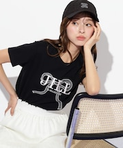 ビッグリボンロゴ刺繍Tシャツ