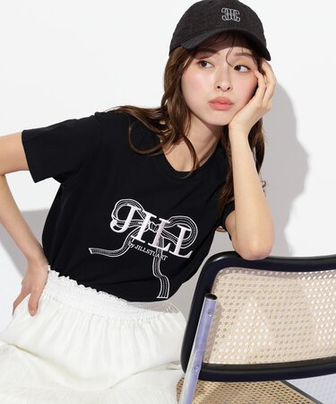 ビッグリボンロゴ刺繍Tシャツ