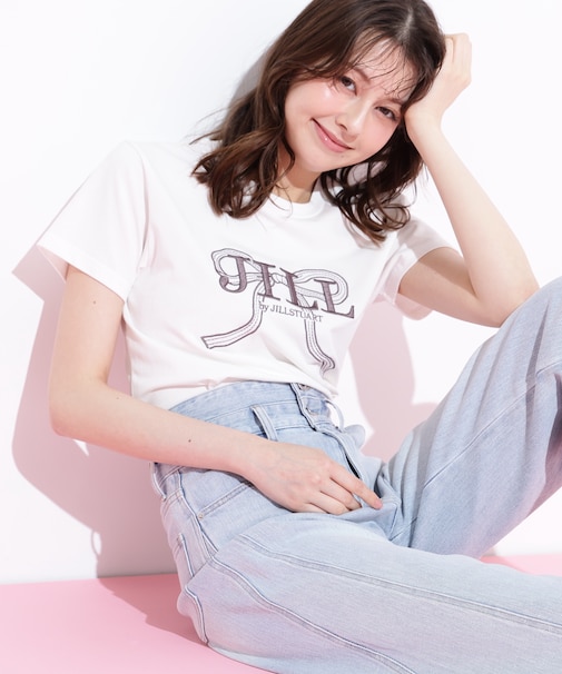 ビッグリボンロゴ刺繍Tシャツ