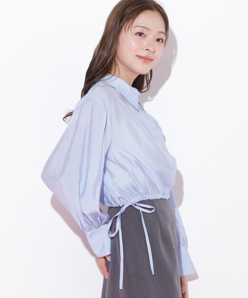 短丈シアーシャツ