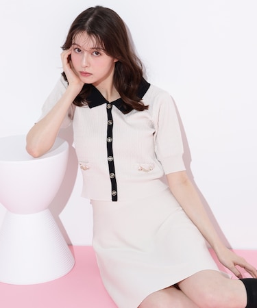 ビット付きニットセットアップ