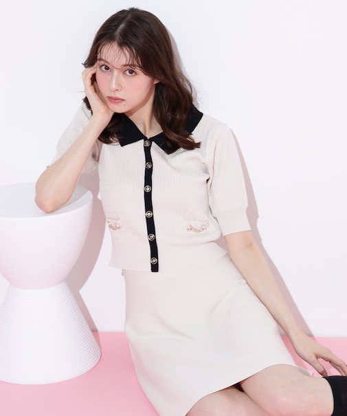 ビット付きニットセットアップ