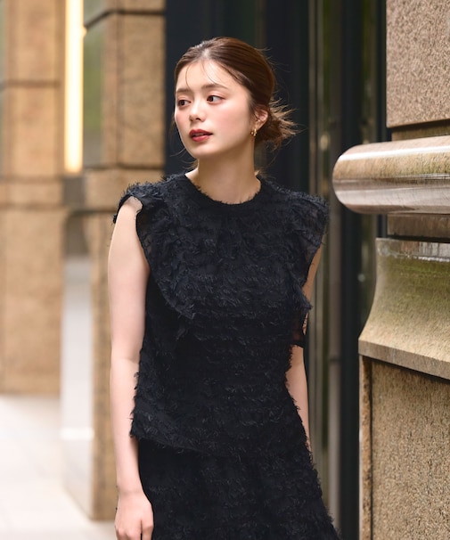 フェザーチェックブラウス