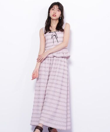 バイカラーストレッチレースセットアップ