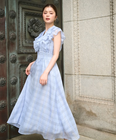 シアープリーツフリルワンピース