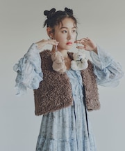 リボン付きボアベスト