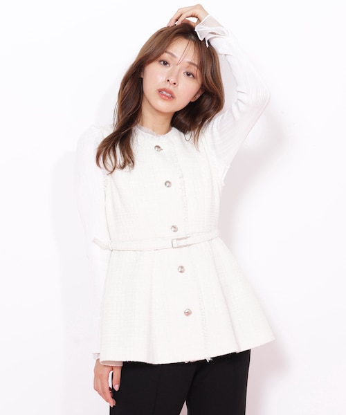 JILLbyJILLSTUART⭐️ツイードペプラムジレ ツイードペプラムジレ｜ジルバイジルスチュアートの通販｜&mall