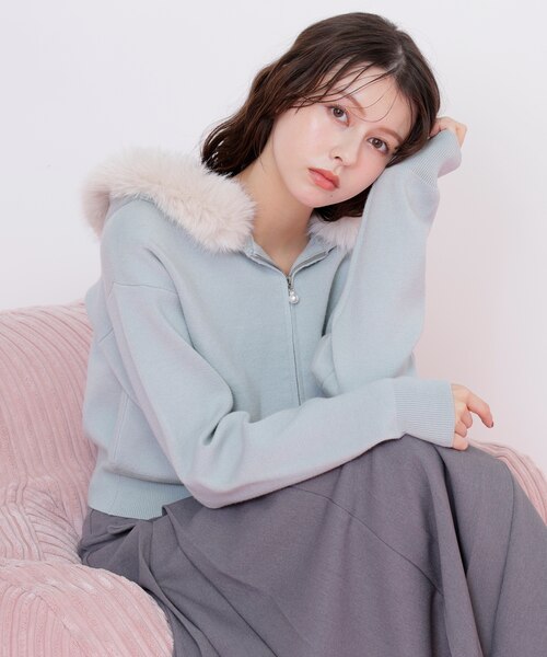JILLSTUART❤︎ふわふわ可愛い フォックスファー ニットパーカー 楽天市場】【SALE／37%OFF】ボリュームフェイクファーニット