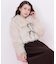 リボンダッフルショートファーコート